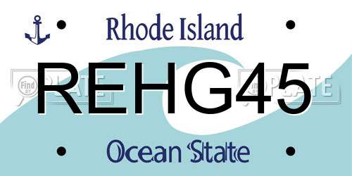 REHG45 Rhode Island License Plate