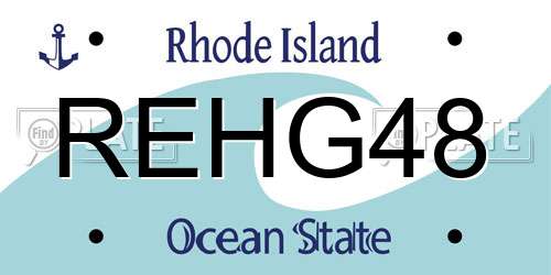 REHG48 Rhode Island License Plate