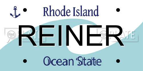 REINER Rhode Island License Plate