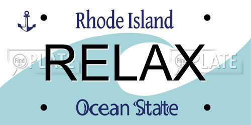 RELAX Rhode Island License Plate
