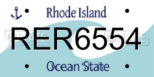 RER6554 Rhode Island License Plate