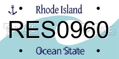 RES0960 Rhode Island License Plate