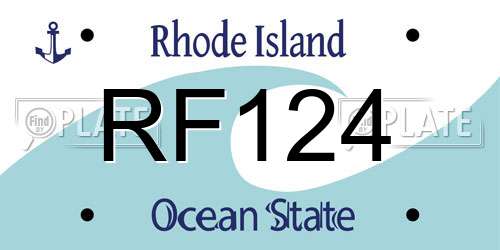 RF124 Rhode Island License Plate