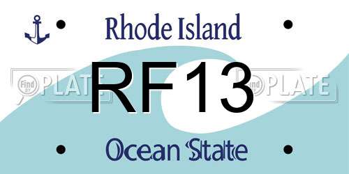 RF13 Rhode Island License Plate