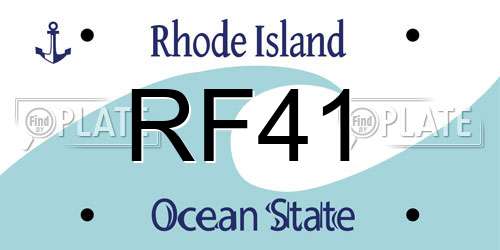 RF41 Rhode Island License Plate