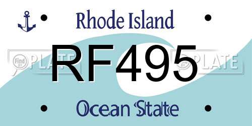 RF495 Rhode Island License Plate