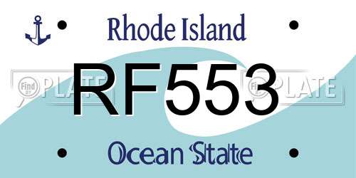 RF553 Rhode Island License Plate