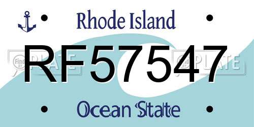 RF57547 Rhode Island License Plate