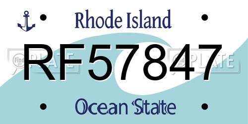 RF57847 Rhode Island License Plate