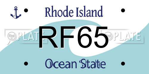 RF65 Rhode Island License Plate