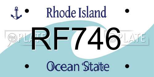 RF746 Rhode Island License Plate
