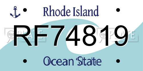 RF74819 Rhode Island License Plate