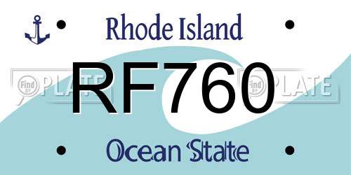 RF760 Rhode Island License Plate