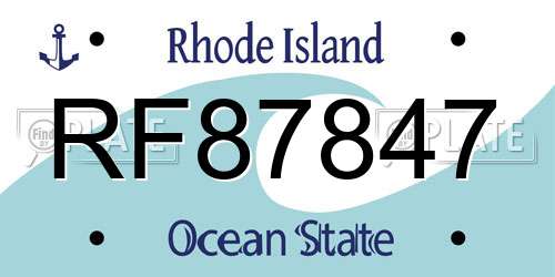 RF87847 Rhode Island License Plate
