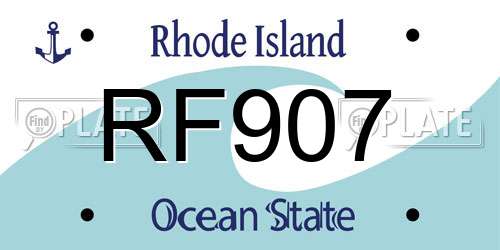 RF907 Rhode Island License Plate