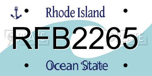RFB2265 Rhode Island License Plate