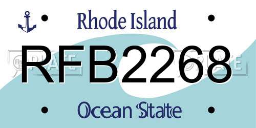 RFB2268 Rhode Island License Plate