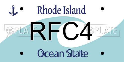 RFC4 Rhode Island License Plate