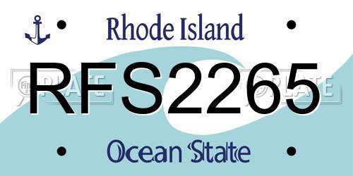 RFS2265 Rhode Island License Plate