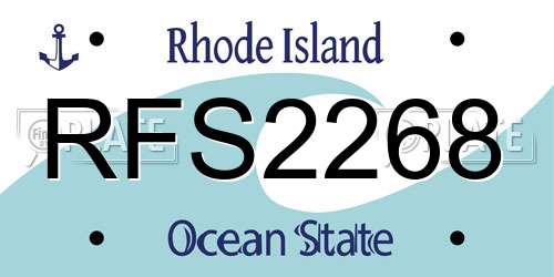 RFS2268 Rhode Island License Plate