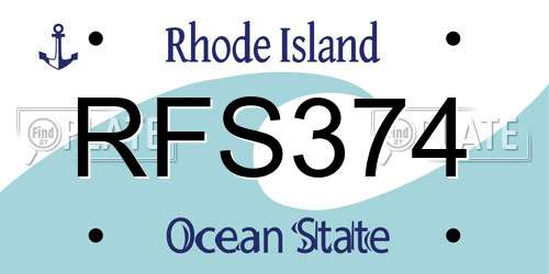 RFS374 Rhode Island License Plate