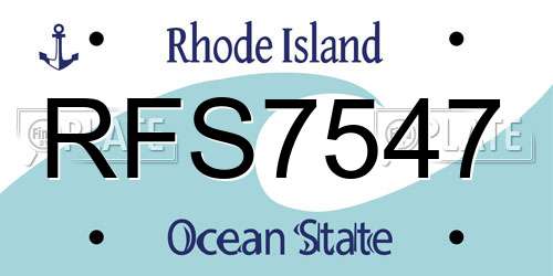RFS7547 Rhode Island License Plate