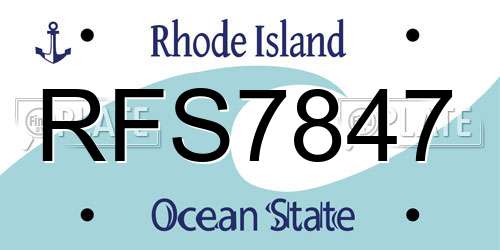 RFS7847 Rhode Island License Plate