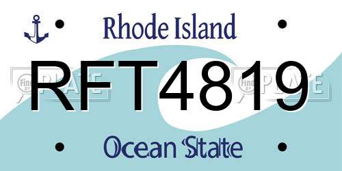 RFT4819 Rhode Island License Plate