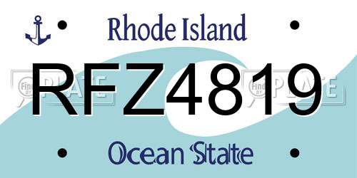 RFZ4819 Rhode Island License Plate