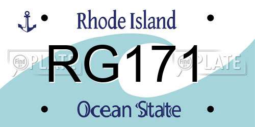 RG171 Rhode Island License Plate