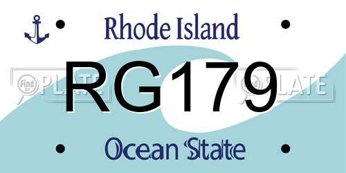 RG179 Rhode Island License Plate