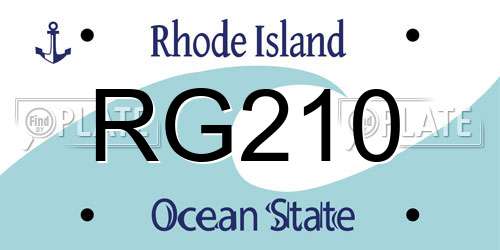 RG210 Rhode Island License Plate