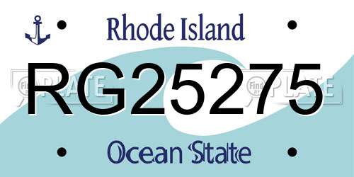 RG25275 Rhode Island License Plate