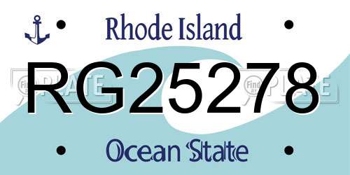 RG25278 Rhode Island License Plate