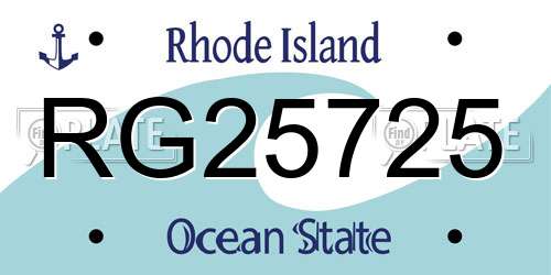 RG25725 Rhode Island License Plate