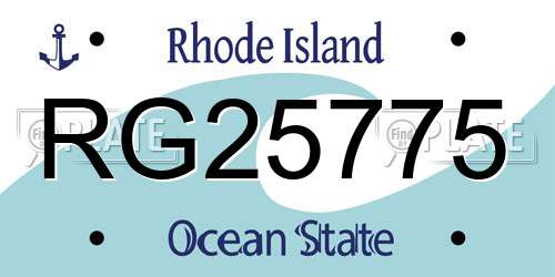 RG25775 Rhode Island License Plate