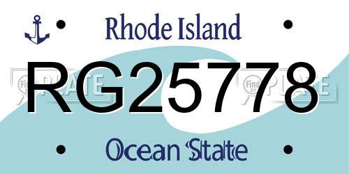 RG25778 Rhode Island License Plate