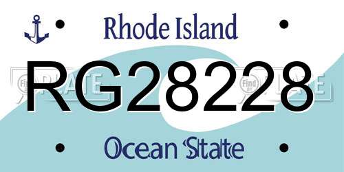 RG28228 Rhode Island License Plate