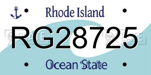 RG28725 Rhode Island License Plate