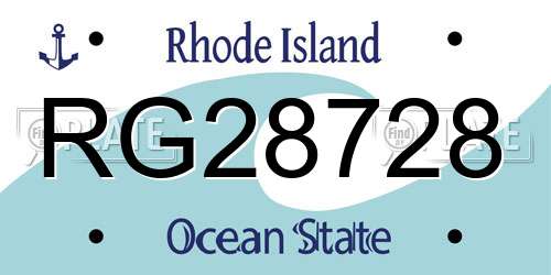 RG28728 Rhode Island License Plate