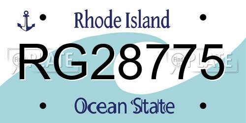 RG28775 Rhode Island License Plate