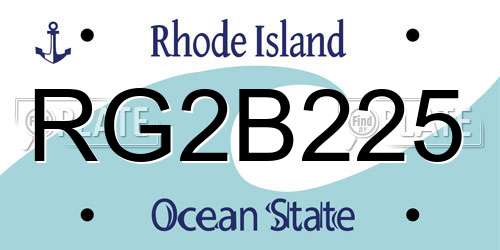 RG2B225 Rhode Island License Plate