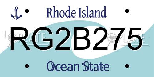 RG2B275 Rhode Island License Plate