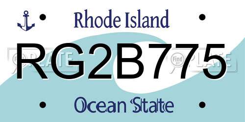 RG2B775 Rhode Island License Plate