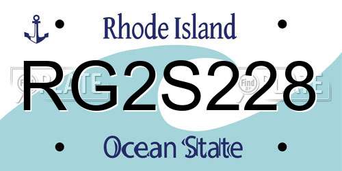 RG2S228 Rhode Island License Plate