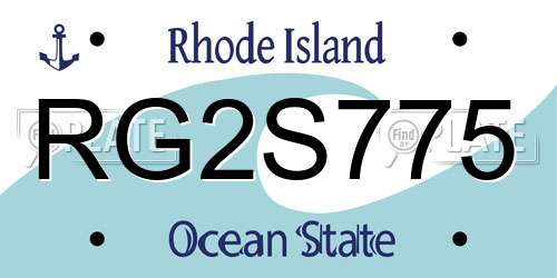 RG2S775 Rhode Island License Plate