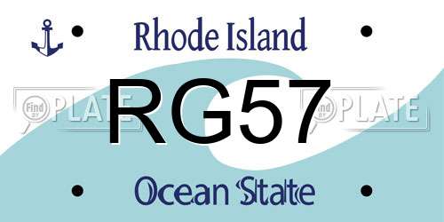 RG57 Rhode Island License Plate