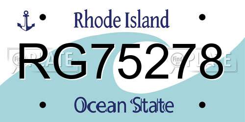 RG75278 Rhode Island License Plate
