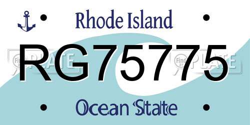 RG75775 Rhode Island License Plate