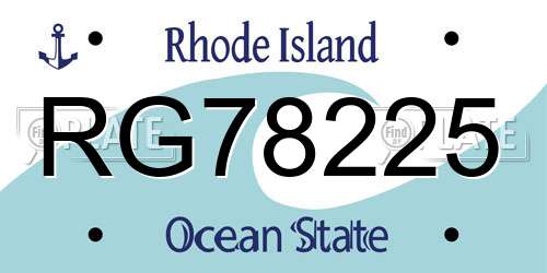 RG78225 Rhode Island License Plate